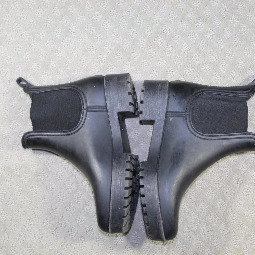 Jeffrey Campbell Womens Chelsea Boots Black Pull On Size 7 Rain Winter